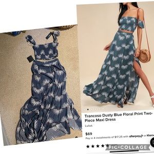 Lulu’s Trancoso two piece maxi set. XS. New with tags
